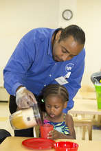Snack Time at School after Daddy Drop-Off