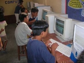 Students using computers