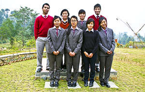 Our 7 Scholars plus their Ama Ghar sister, Manesha