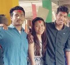 Sajan, Ganga, Ashok at a birthday party!