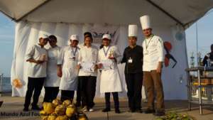 Receiving the prize, 2nd & 3rd place