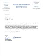 Letter from Oregon Congresswoman Suzanne Bonamici