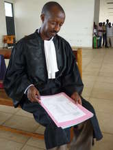 IBJ lawyer Janvier Ncamatwi in the courthouse.