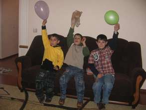 Happy kids in the house
