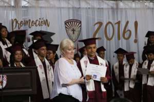 Roger receiving his diploma.
