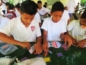 Children participate in Young Life crafts