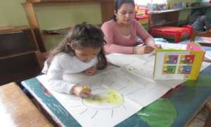 Little girl at library