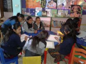 Reading at Library in Chiche Library