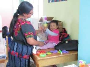 A mother of Chiche stimulates to her child