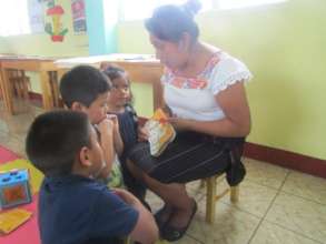 Reader mother at Library