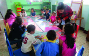 Children enjoying at library