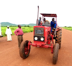 Tractor hired for cultivation of the land