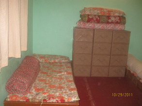 Beds and dressers in place