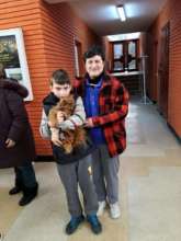 Buhusi education, young boy helps Grandma