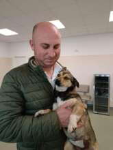 responsible citizen with his dog for spaying