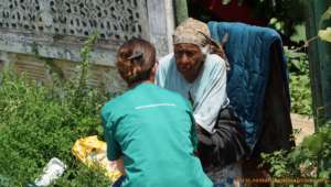 this humble  woman received help for her animals