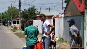 Ruth talks to locals