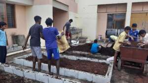 Filling the seedbed with good soil