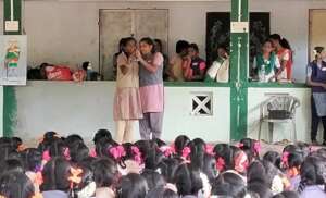 Home Girls Presenting a song  at School