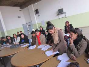 Youths during the course choice workshop