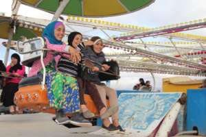 laughters at the funfair
