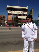 Claudia is studying obstetrics at Univ. Andina.