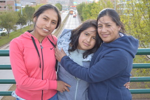 Karen with Maribel (left) and Eli (right)