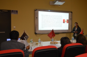 PH Scholar, Jhuvi during her thesis presentation.