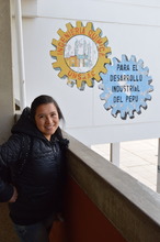 Rosa in Front of the Chemical Engineering Building
