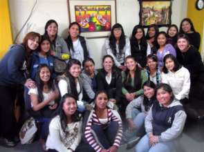 Paige, from Global Giving, visits with PH Scholars