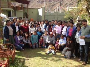 Girls and their parents at the initiation ceremony