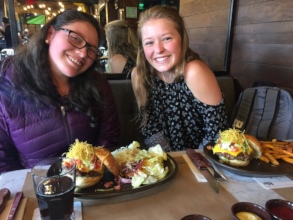 Lily and PH Scholar Aldeyny share lunch in Cusco