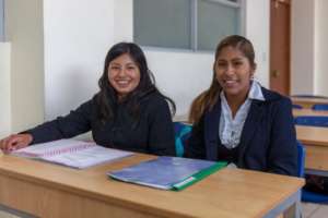 Lucero and Alexandra study for an exam.