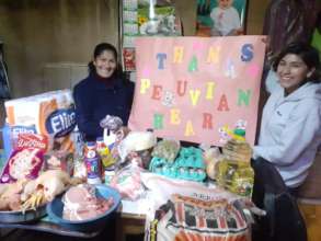 Marcia and her mother with products purchased.