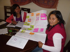 Yola and Elizabeth working hard on their homework.