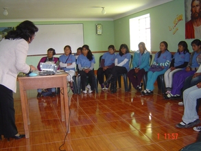 The girls learn about hotel administration