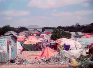 An IDP camp in Kaxda District, Mogadishu