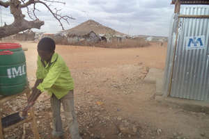 Handwashing station at Ethiopian refugee camp