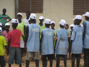 Children in their school committee uniforms.