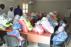 Schools received soccer balls & colourful t-shirts
