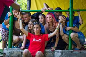 CERI volunteer and Moldovan youth at summer camp