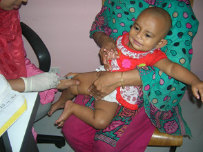 Baby feeling the vaccine pinch