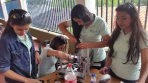 Students work on their project