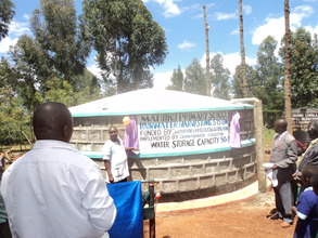 The new 50,000-litre cement water tank. GHARP/KRA
