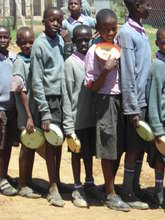 Kenyan School Children Queuing for Lunch