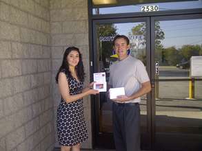 Kris Salas with Path of Life's Damien O'Farrell