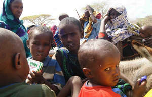 Somali refugees waiting for assistance