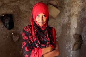 Emergency food aid recipient in Yemen