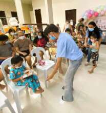 Drinks, snacks, toys and books for the children