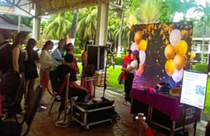 A photo booth was offered to parents and children
